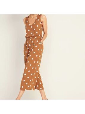 Old Navy Waist-Defined Cropped Wide-Leg Jumpsuit S
